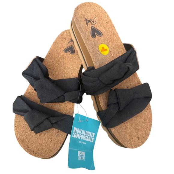 Reef Shoes - Reef Knotty Vista Hi Platform Slide Sandals Women’s 11 Dusty Black Comfort NWT